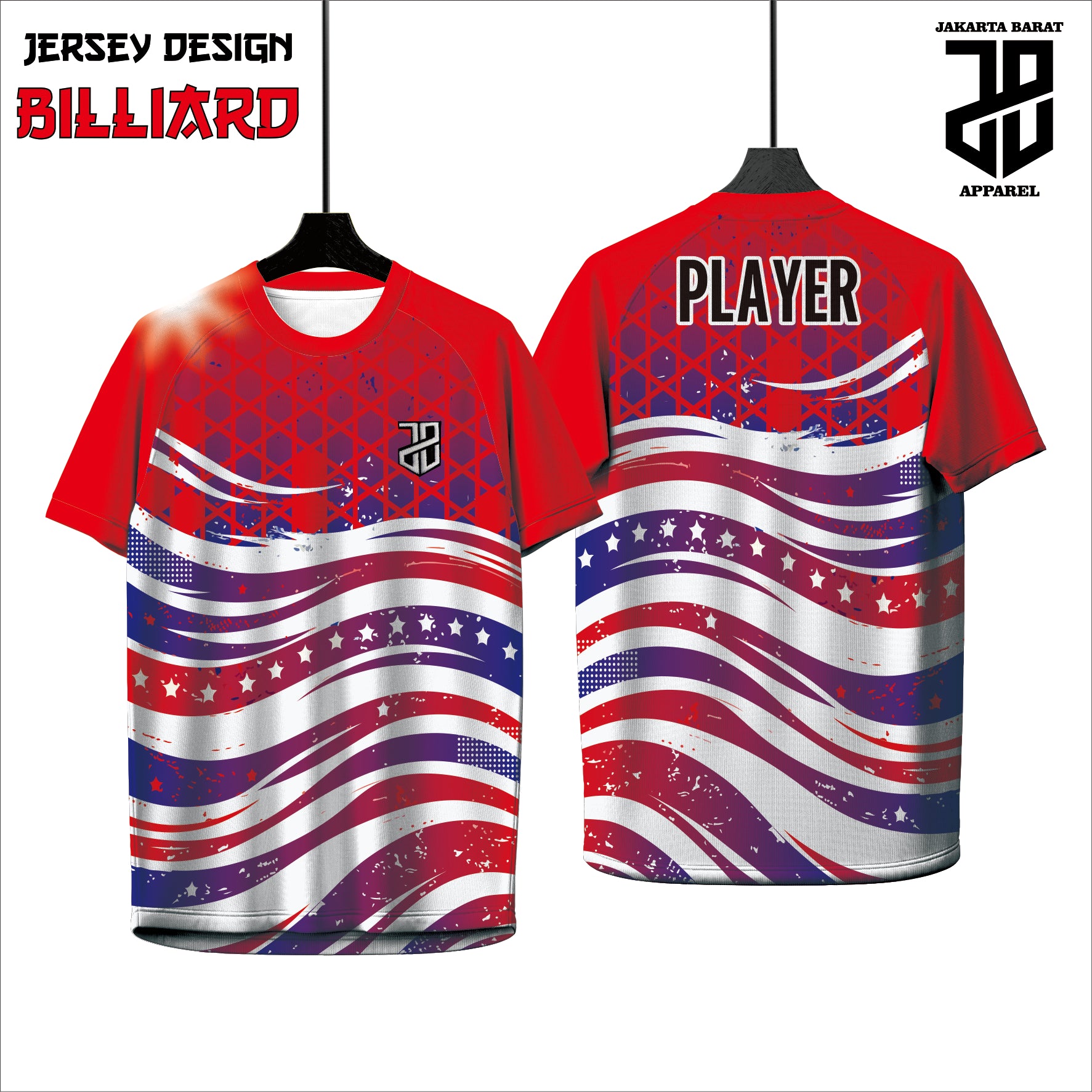 Kaos Jersey Billiard Custom Full Print | Dryfit Premium | Pria, Wanita, Anak | Nyaman Dipakai
