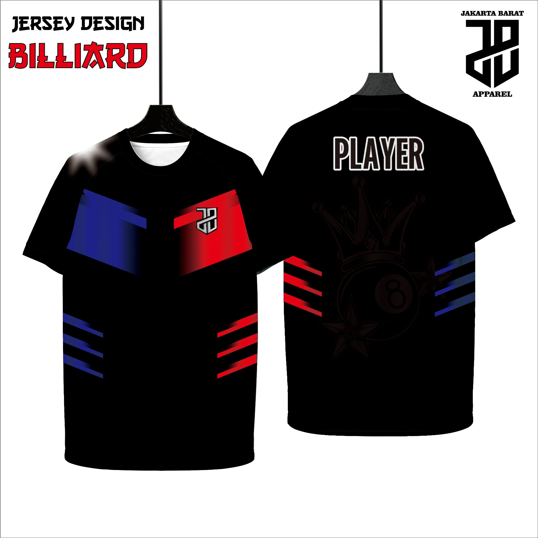 Kaos Jersey Billiard Custom Full Print | Dryfit Premium | Pria, Wanita, Anak | Nyaman Dipakai