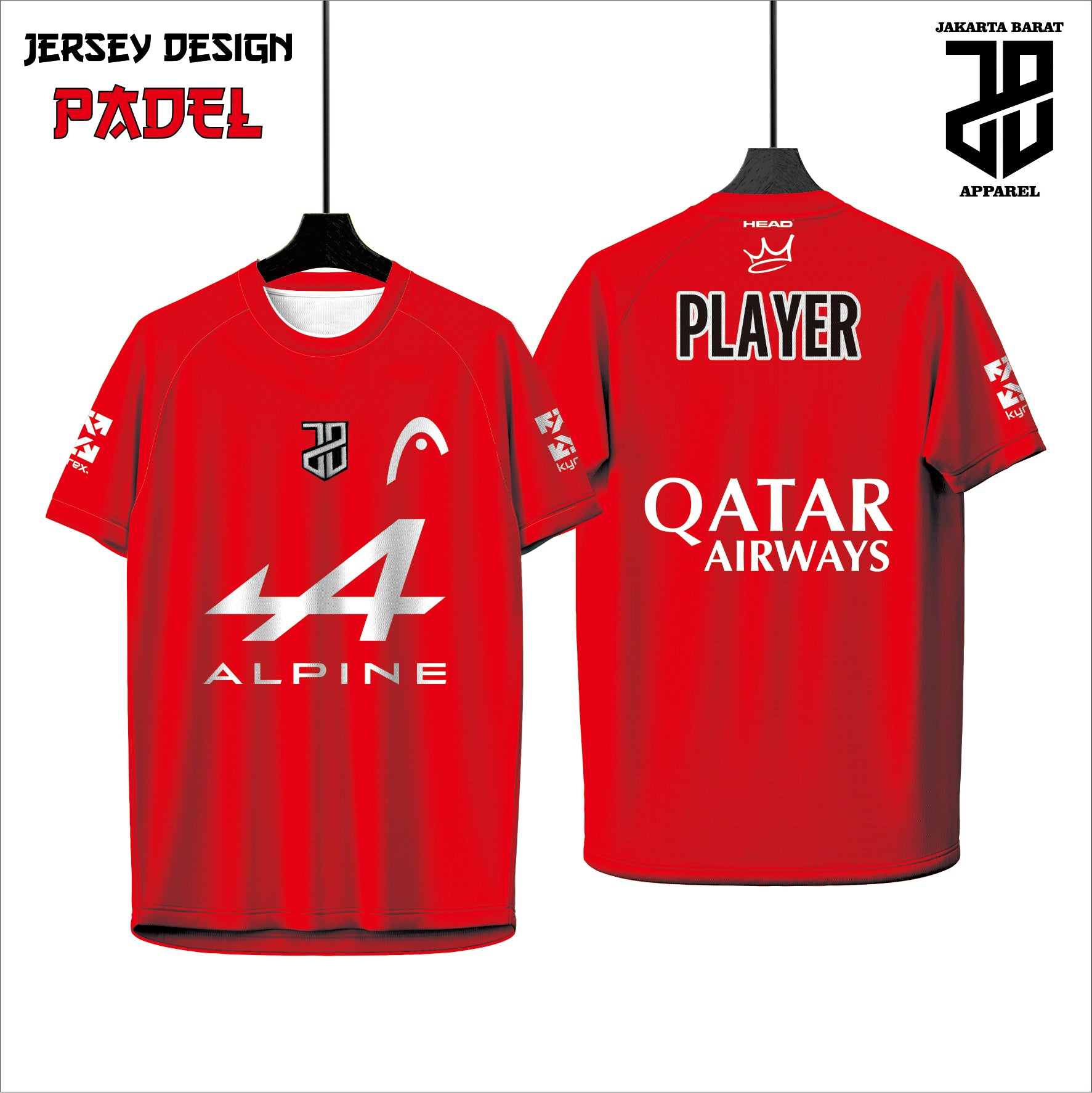 Kaos  Jersey Padel Dryfit Premium | Custom Nama, Nomor & Logo | Cocok Turnamen