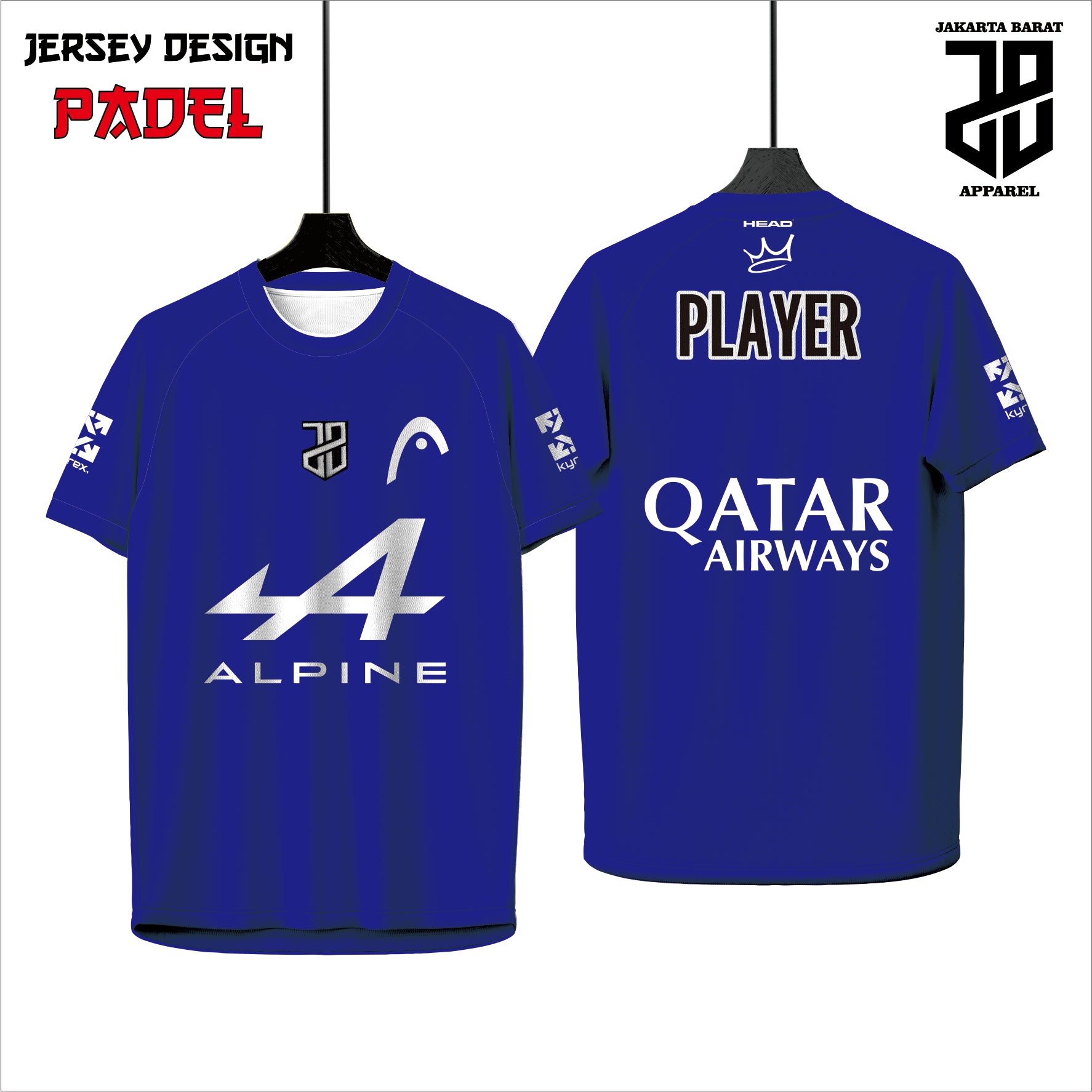 Kaos  Jersey Padel Dryfit Premium | Custom Nama, Nomor & Logo | Cocok Turnamen