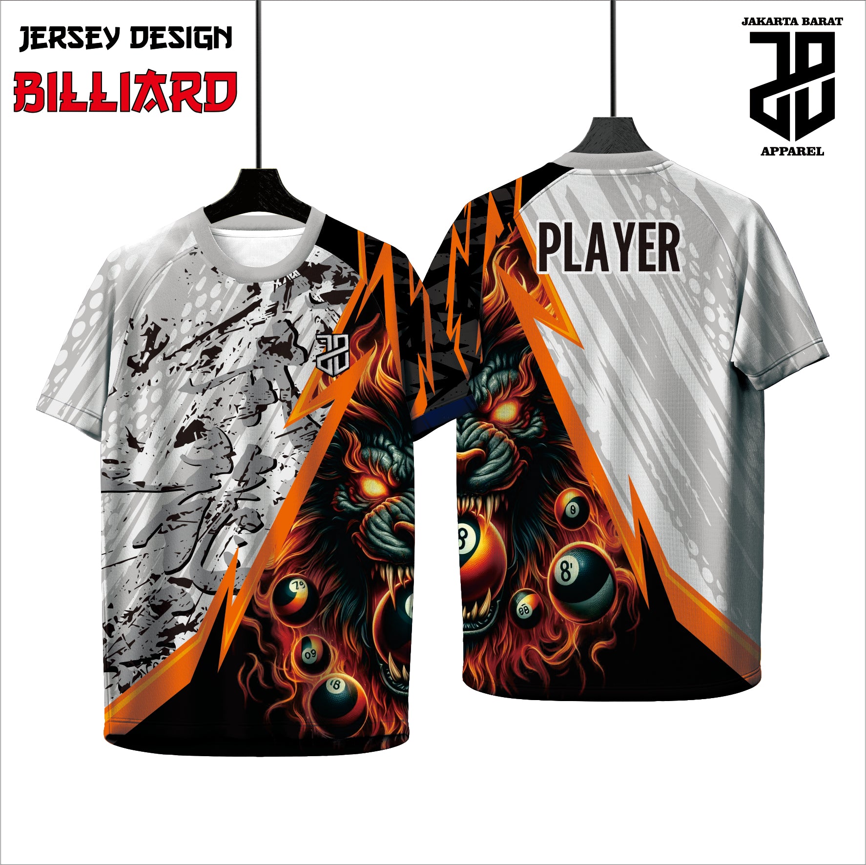 Kaos Jersey Billiard Custom Full Print | Dryfit Premium | Pria, Wanita, Anak | Nyaman Dipakai