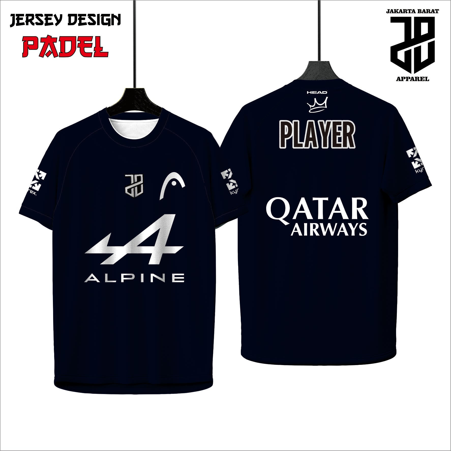Kaos  Jersey Padel Dryfit Premium | Custom Nama, Nomor & Logo | Cocok Turnamen