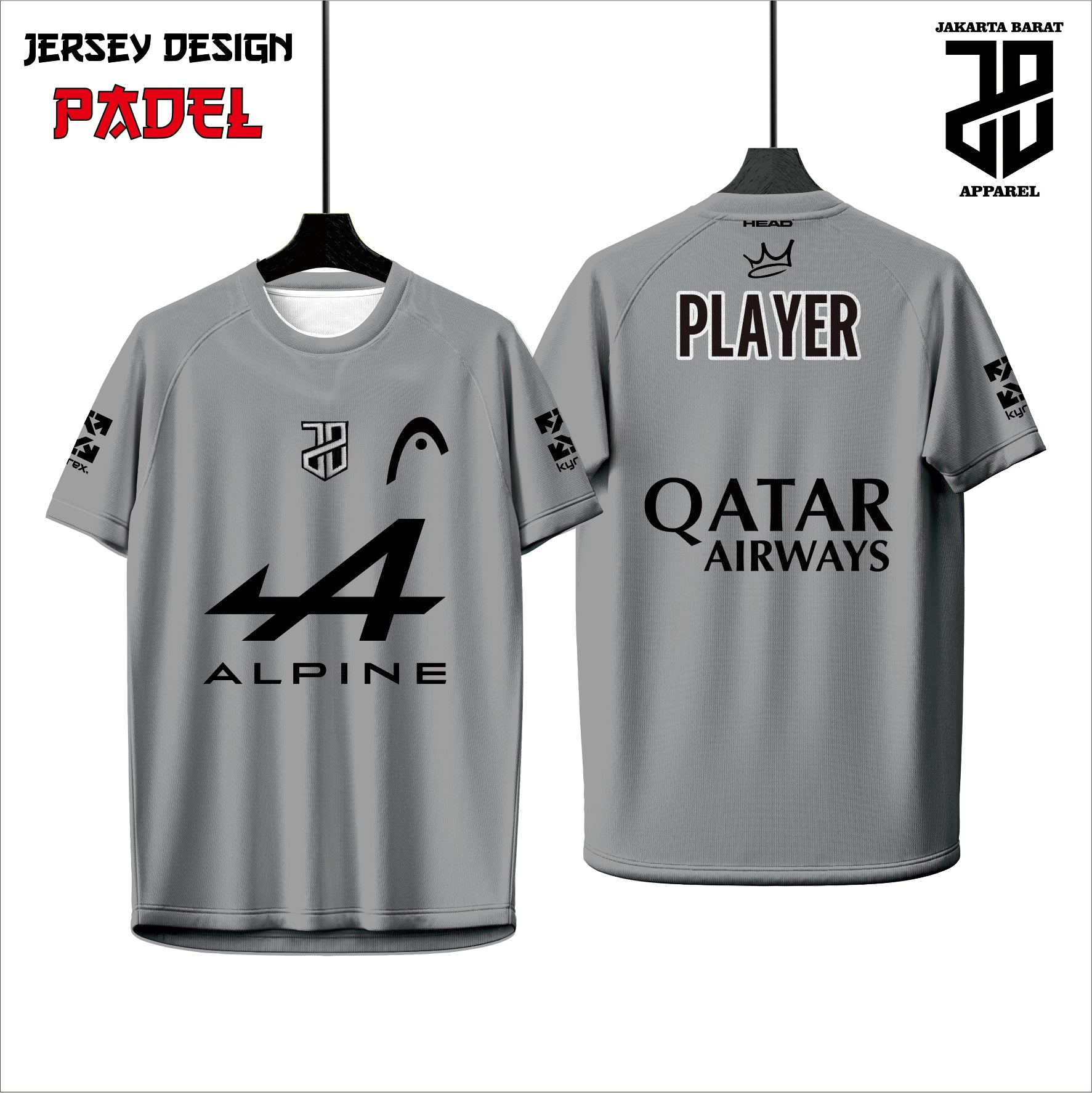 Kaos  Jersey Padel Dryfit Premium | Custom Nama, Nomor & Logo | Cocok Turnamen