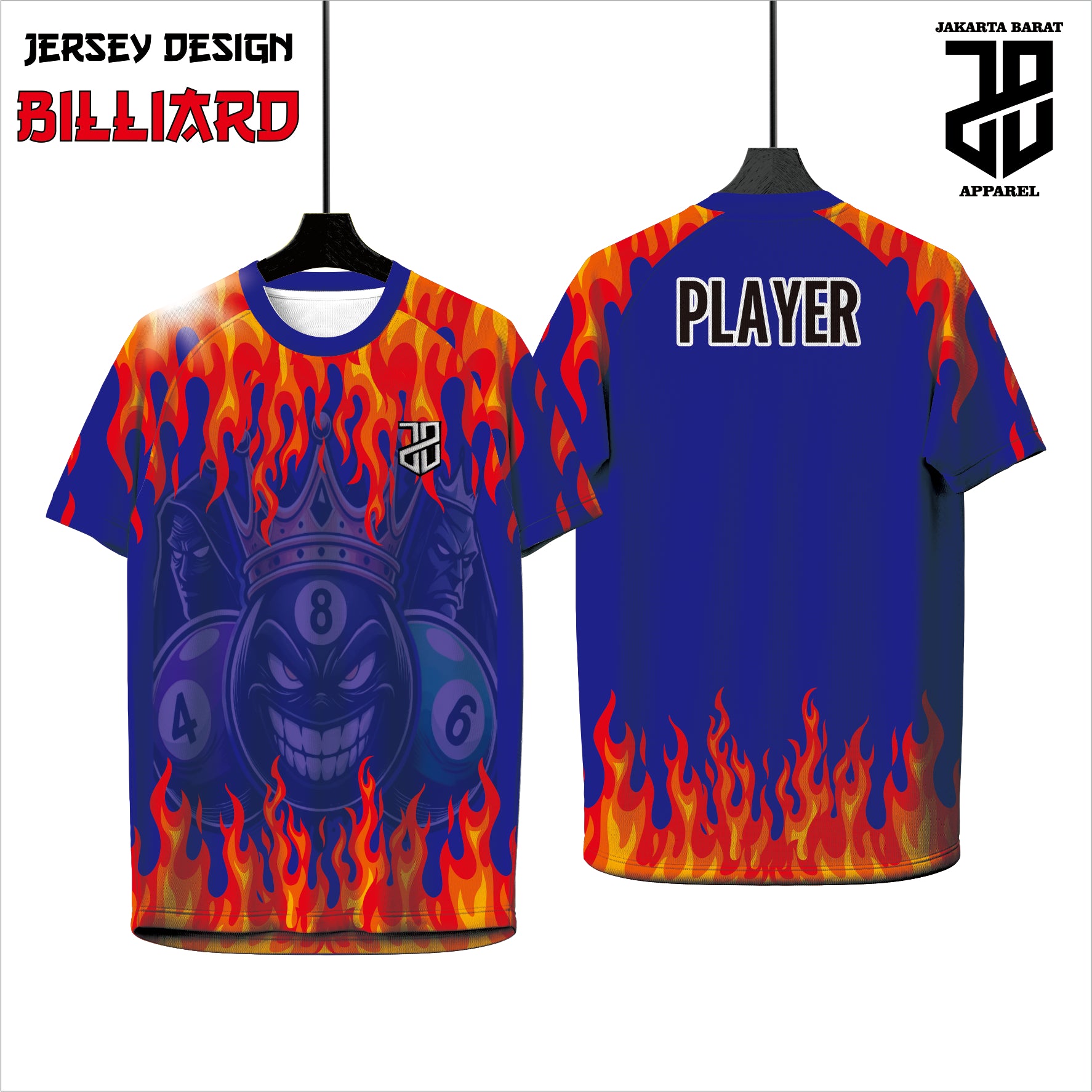 Kaos Jersey Billiard Custom Full Print | Dryfit Premium | Pria, Wanita, Anak | Nyaman Dipakai