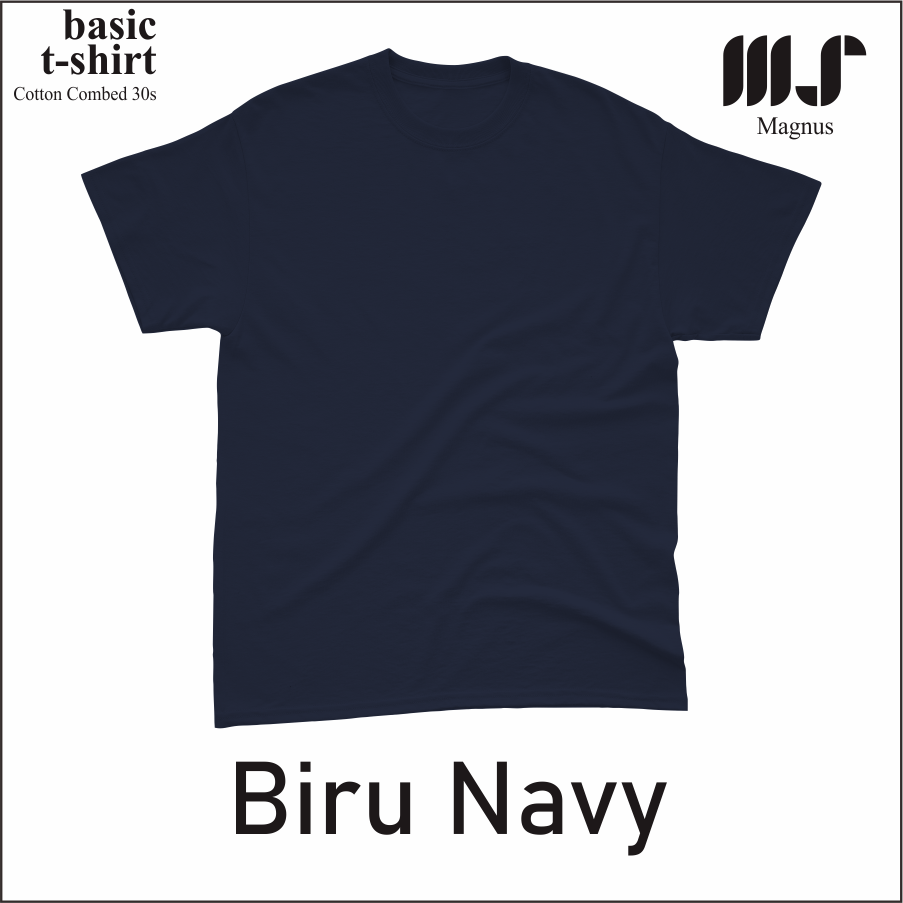 MAGNUS Baju Tshirt Kaos Polos pria wanita Lengan pendek 100% Katun combad 30s Premium Blue Series