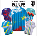 KAOS JERSEY FUTSAL BAJU & BADMINTON  MOTIF kekinian BLUE/BIRU  DRY FIT PREMIUM MURAH BAHAN EMBOSH KIDS ANAK DAN DEWASA COWO/CEWE BIG SIZE