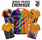KAOS JERSEY FUTSAL & BADMINTON BAJU Esport ORANGE Geometric – Ringan dan Adem Dipakai  DRY FIT PREMIUM MURAH BAHAN EMBOSH KIDS ANAK DAN DEWASA COWO/CEWE BIG SIZE