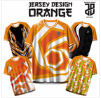 KAOS JERSEY FUTSAL & BADMINTON BAJU Gaming ORANGE Keren Motif Geometris – Nyaman & Stylish  DRY FIT PREMIUM MURAH BAHAN EMBOSH KIDS ANAK DAN DEWASA BIG SIZE