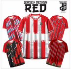 KAOS JERSEY FUTSAL & BADMINTON RED/MERAH Abstract Edition  DRY FIT PREMIUM FREE COSTUM MURAH KIDS ANAK DAN DEWASA CEWE COWO BIG SIZE