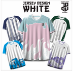 KAOS JERSEY FUTSAL & BADMINTON Esport WHITE/PUTIH Abstract Edition  DRY FIT PREMIUM MURAH BAHAN EMBOSH KIDS ANAK DAN DEWASA BIG SIZE