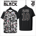 KAOS JERSEY FUTSAL BAJU BOLA MOTIF BLACK/HITAM DRY FIT PREMIUM MURAH BAHAN EMBOSH KIDS ANAK DAN DEWASA COWO/CEWE BIG SIZE