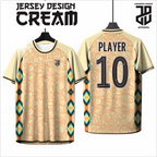 KAOS JERSEY FUTSAL BAJU & BADMINTON  MOTIF ABSTRAK CREAM/COKLAT MUDA  DRY FIT PREMIUM MURAH BAHAN EMBOSH KIDS ANAK DAN DEWASA COWO/CEWEBIG SIZE