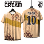 KAOS JERSEY FUTSAL BAJU & BADMINTON  MOTIF ABSTRAK CREAM/COKLAT MUDA  DRY FIT PREMIUM MURAH BAHAN EMBOSH KIDS ANAK DAN DEWASA COWO/CEWEBIG SIZE