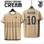 KAOS JERSEY FUTSAL BAJU & BADMINTON  MOTIF ABSTRAK CREAM/COKLAT MUDA  DRY FIT PREMIUM MURAH BAHAN EMBOSH KIDS ANAK DAN DEWASA COWO/CEWEBIG SIZE