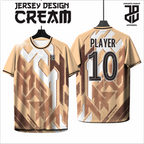 KAOS JERSEY FUTSAL BAJU & BADMINTON  MOTIF ABSTRAK CREAM/COKLAT MUDA  DRY FIT PREMIUM MURAH BAHAN EMBOSH KIDS ANAK DAN DEWASA COWO/CEWEBIG SIZE
