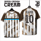KAOS JERSEY FUTSAL & BADMINTON BAJU   MOTIF ABSTRAK CREAM/COKLAT  DRY FIT PREMIUM MURAH BAHAN EMBOSH KIDS ANAK DAN DEWASA COWO/CEWE BIG SIZE