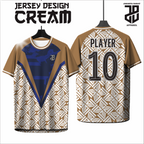 KAOS JERSEY FUTSAL & BADMINTON BAJU   MOTIF ABSTRAK CREAM/COKLAT  DRY FIT PREMIUM MURAH BAHAN EMBOSH KIDS ANAK DAN DEWASA COWO/CEWE BIG SIZE