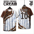 KAOS JERSEY FUTSAL & BADMINTON BAJU   MOTIF ABSTRAK CREAM/COKLAT  DRY FIT PREMIUM MURAH BAHAN EMBOSH KIDS ANAK DAN DEWASA COWO/CEWE BIG SIZE