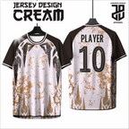 KAOS JERSEY FUTSAL & BADMINTON BAJU   MOTIF ABSTRAK CREAM/COKLAT  DRY FIT PREMIUM MURAH BAHAN EMBOSH KIDS ANAK DAN DEWASA COWO/CEWE BIG SIZE