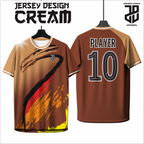 KAOS JERSEY FUTSAL & BADMINTON BAJU   MOTIF ABSTRAK CREAM/COKLAT  DRY FIT PREMIUM MURAH BAHAN EMBOSH KIDS ANAK DAN DEWASA COWO/CEWE BIG SIZE