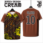 KAOS JERSEY FUTSAL & BADMINTON BAJU   MOTIF ABSTRAK CREAM/COKLAT  DRY FIT PREMIUM MURAH BAHAN EMBOSH KIDS ANAK DAN DEWASA COWO/CEWE BIG SIZE