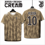 KAOS JERSEY FUTSAL & BADMINTON BAJU   MOTIF KEKINIAN CREAM/COKLAT  DRY FIT PREMIUM MURAH BAHAN EMBOSH KIDS ANAK DAN DEWASA COWO/CEWEBIG SIZE