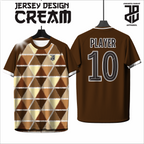 KAOS JERSEY FUTSAL & BADMINTON BAJU   MOTIF KEKINIAN CREAM/COKLAT  DRY FIT PREMIUM MURAH BAHAN EMBOSH KIDS ANAK DAN DEWASA COWO/CEWEBIG SIZE