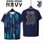 KAOS JERSEY FUTSAL & BADMINTON BAJU   Esport Profesional Motif NAVY Futuristik – Custom Nama & Logo  DRY FIT PREMIUM MURAH BAHAN EMBOSH  KIDS ANAK DAN DEWASA COWO/CEWE BIG SIZE