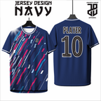 KAOS JERSEY FUTSAL & BADMINTON BAJU CUSTOM Warna NAVY/BIRU Eksklusif  DRY FIT PREMIUM MURAH BAHAN EMBOSH KIDS ANAK DAN DEWASA COWO/CEWE BIG SIZE