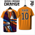 KAOS JERSEY FUTSAL & BADMINTON BAJU Esport ORANGE Geometric – Ringan dan Adem Dipakai  DRY FIT PREMIUM MURAH BAHAN EMBOSH KIDS ANAK DAN DEWASA COWO/CEWE BIG SIZE