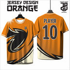 KAOS JERSEY FUTSAL & BADMINTON BAJU Esport ORANGE Geometric – Ringan dan Adem Dipakai  DRY FIT PREMIUM MURAH BAHAN EMBOSH KIDS ANAK DAN DEWASA COWO/CEWE BIG SIZE