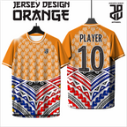 KAOS JERSEY FUTSAL & BADMINTON BAJU Gaming ORANGE Keren Motif Geometris – Nyaman & Stylish  DRY FIT PREMIUM MURAH BAHAN EMBOSH KIDS ANAK DAN DEWASA BIG SIZE