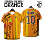 Jersey Futsal Baju Esport ORANGE Geometric Premium – Desain Modern Full Print Dry Fit Premium Kids & Dewasa (Copy)