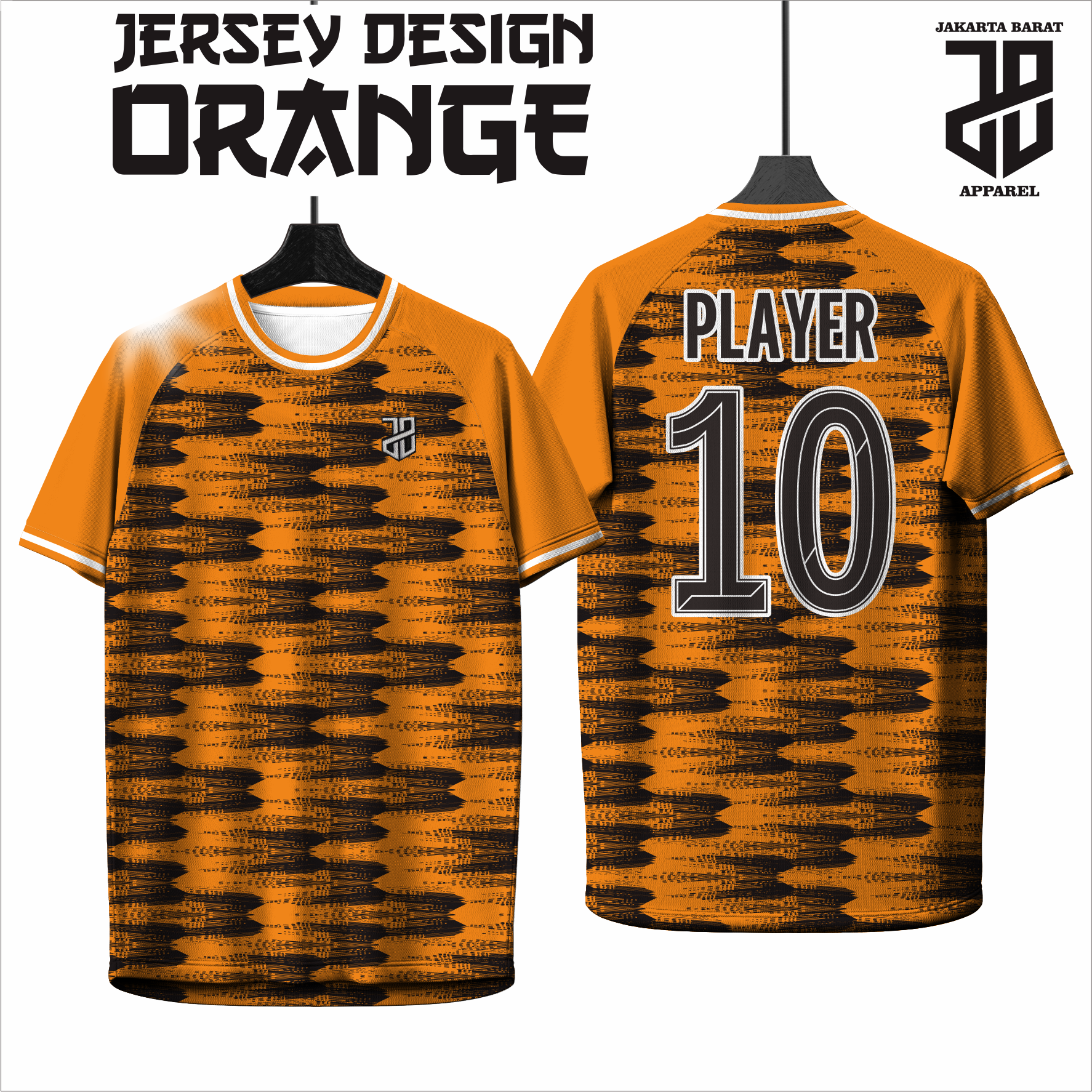 Jersey Futsal Baju Esport ORANGE Geometric Premium – Desain Modern Full Print Dry Fit Premium Kids & Dewasa (Copy)