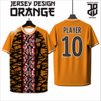 Jersey Futsal Baju Esport ORANGE Geometric Premium – Desain Modern Full Print Dry Fit Premium Kids & Dewasa (Copy)