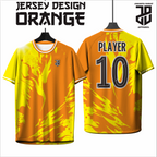 Jersey Futsal Baju Esport ORANGE Geometric Premium – Desain Modern Full Print Dry Fit Premium Kids & Dewasa (Copy)