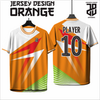 Jersey Futsal Baju Esport ORANGE Geometric Premium – Desain Modern Full Print Dry Fit Premium Kids & Dewasa (Copy)