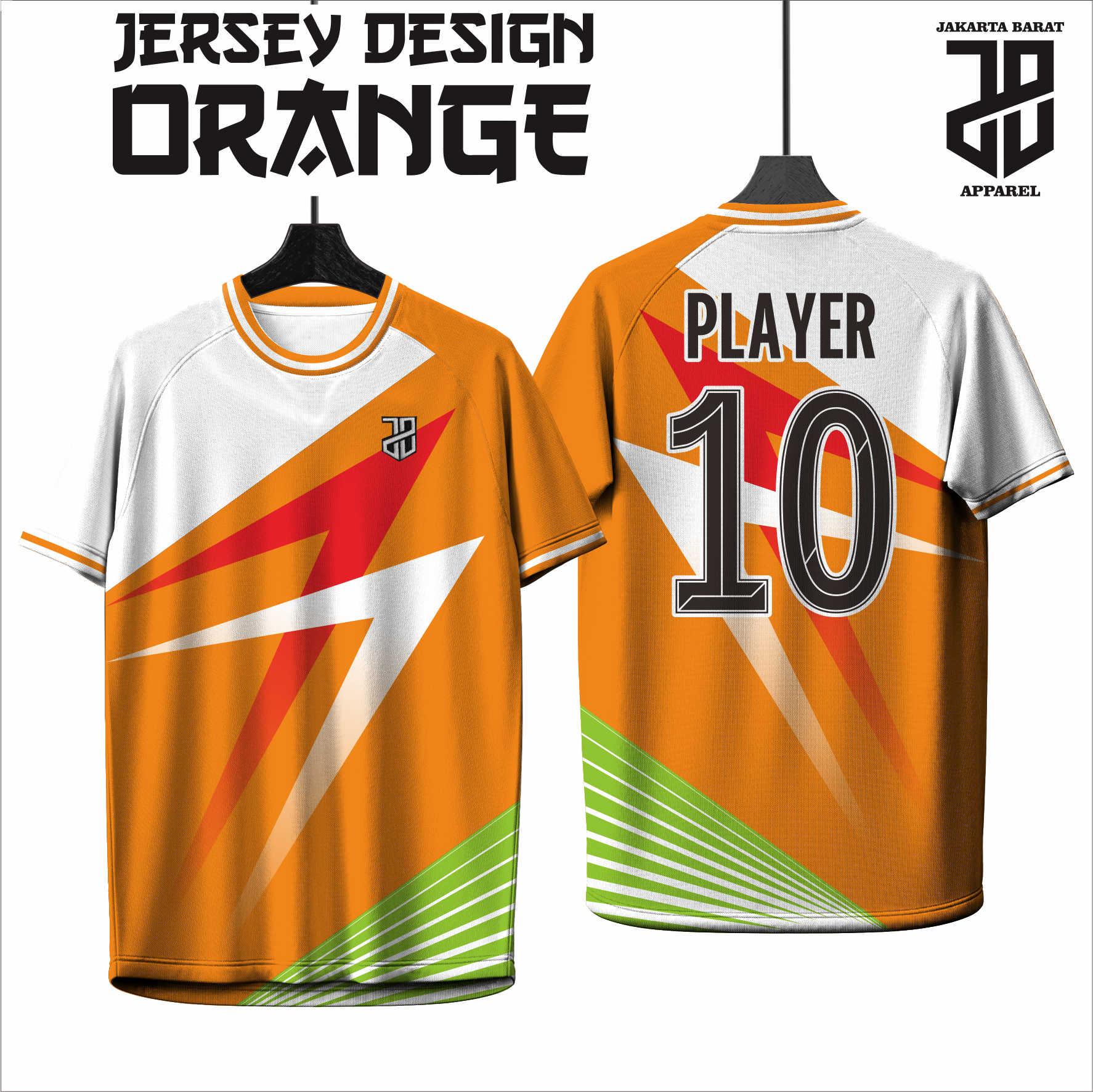 Jersey Futsal Baju Esport ORANGE Geometric Premium – Desain Modern Full Print Dry Fit Premium Kids & Dewasa (Copy)