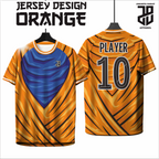 Jersey Futsal Baju Esport ORANGE Geometric Premium – Desain Modern Full Print Dry Fit Premium Kids & Dewasa (Copy)