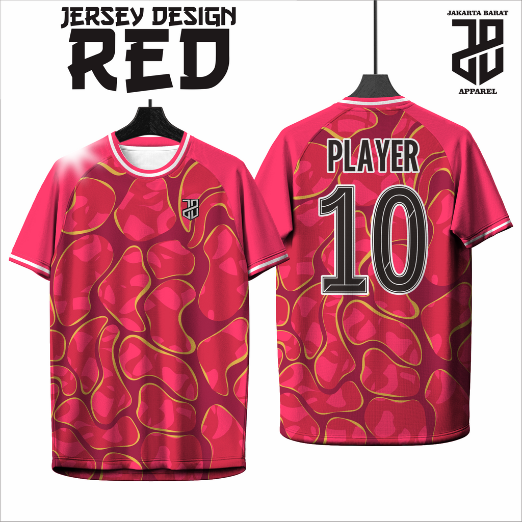 KAOS JERSEY FUTSAL & BADMINTON Esport RED/MERAH Abstract Edition  DRY FIT PREMIUM MURAH KIDS ANAK DAN DEWASA CEWE COWO BIG SIZE (Copy) (Copy) (Copy) (Copy) (Copy)