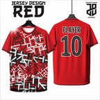 KAOS JERSEY FUTSAL & BADMINTON Esport RED/MERAH Abstract Edition  DRY FIT PREMIUM MURAH BAHAN EMBOSH KIDS ANAK DAN DEWASA CEWE COWO BIG SIZE
