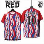 KAOS JERSEY FUTSAL & BADMINTON Esport RED/MERAH Abstract Edition  DRY FIT PREMIUM MURAH BAHAN EMBOSH KIDS ANAK DAN DEWASA CEWE COWO BIG SIZE