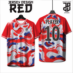 KAOS JERSEY FUTSAL & BADMINTON Esport RED/MERAH Abstract Edition  DRY FIT PREMIUM MURAH BAHAN EMBOSH KIDS ANAK DAN DEWASA CEWE COWO BIG SIZE