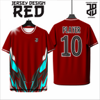 KAOS JERSEY FUTSAL & BADMINTON Custom RED/MERAH Abstract Edition  DRY FIT PREMIUM MURAH KIDS ANAK DAN DEWASA CEWE COWO BIG SIZE