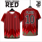 KAOS JERSEY FUTSAL & BADMINTON RED/MERAH Abstract Edition  DRY FIT PREMIUM FREE COSTUM MURAH KIDS ANAK DAN DEWASA CEWE COWO BIG SIZE