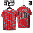 KAOS JERSEY FUTSAL & BADMINTON RED/MERAH Abstract Edition  DRY FIT PREMIUM FREE COSTUM MURAH KIDS ANAK DAN DEWASA CEWE COWO BIG SIZE