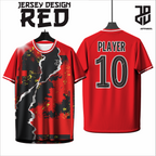 KAOS JERSEY FUTSAL & BADMINTON RED/MERAH Abstract Edition  DRY FIT PREMIUM FREE COSTUM MURAH KIDS ANAK DAN DEWASA CEWE COWO BIG SIZE