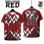 KAOS JERSEY FUTSAL & BADMINTON RED/MERAH Abstract Edition  DRY FIT PREMIUM FREE COSTUM MURAH KIDS ANAK DAN DEWASA CEWE COWO BIG SIZE