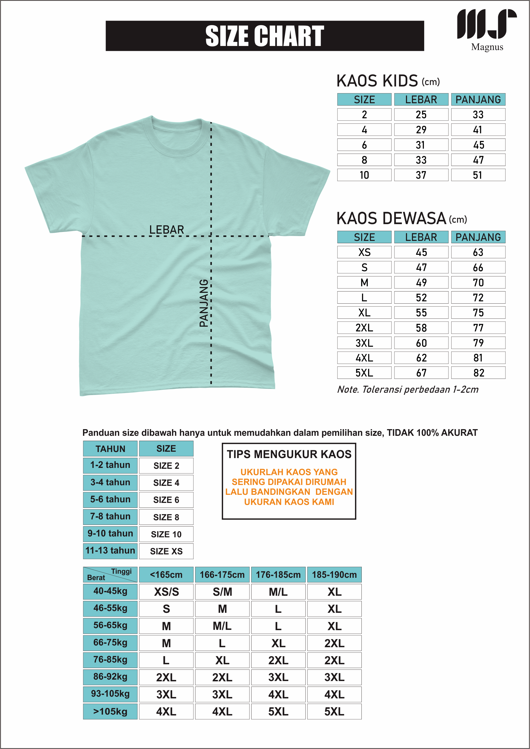 MAGNUS - Baju Tshirt Kaos Polos pria wanita dewasa Lengan pendek 100% Katun 30s Premium 25 warna