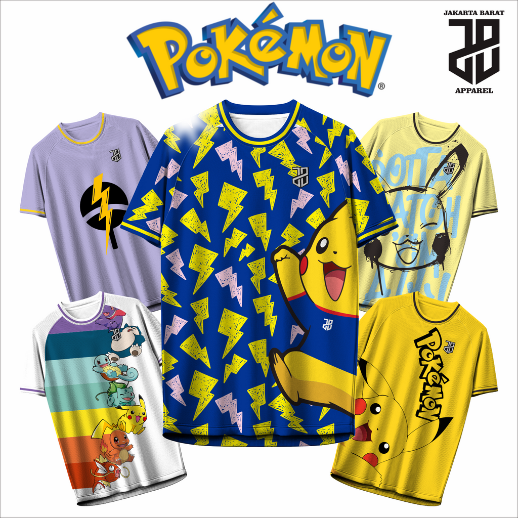 KAOS JERSEY FUTSAL BAJU & BADMINTON  MOTIF ANIME POKEMON Pikachu DRY FIT PREMIUM MURAH KIDS ANAK DAN DEWASA BIG SIZE (Copy) (Copy) (Copy) (Copy) (Copy) (Copy) (Copy) (Copy) (Copy) (Copy) (Copy)